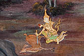 Detail from a mural painting with a 'Ramakien' motif - Thai version of the Indian Ramayana - from the temple complex of the Emerald Buddha, Bangkok (late 18th century) 